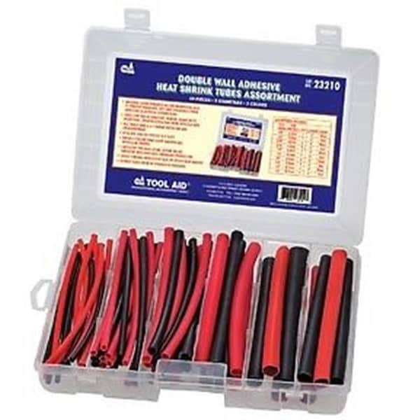 S&G Tool Aid Heat Shrink Tube Assortment, Dual Wall, 3:1 I.D. Shrink Ratio, Black, Red, 6 in SGT-23210 - main